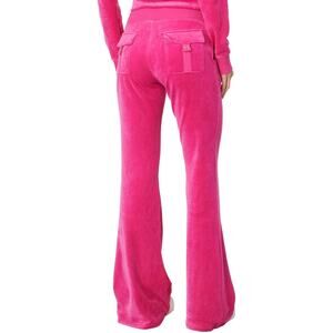 NWT Juicy Couture FREE LOVE Track Pants PINK Velour Pockets Drawstring XLARGE